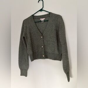 Green cropped cardigan
